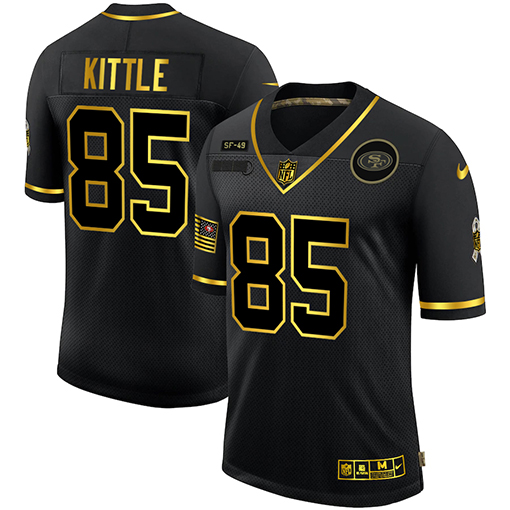 San Francisco 49ers #85 George Kittle Men Nike 2020 Salute To Service Golden Limited NFL black Jerseys->san francisco 49ers->NFL Jersey